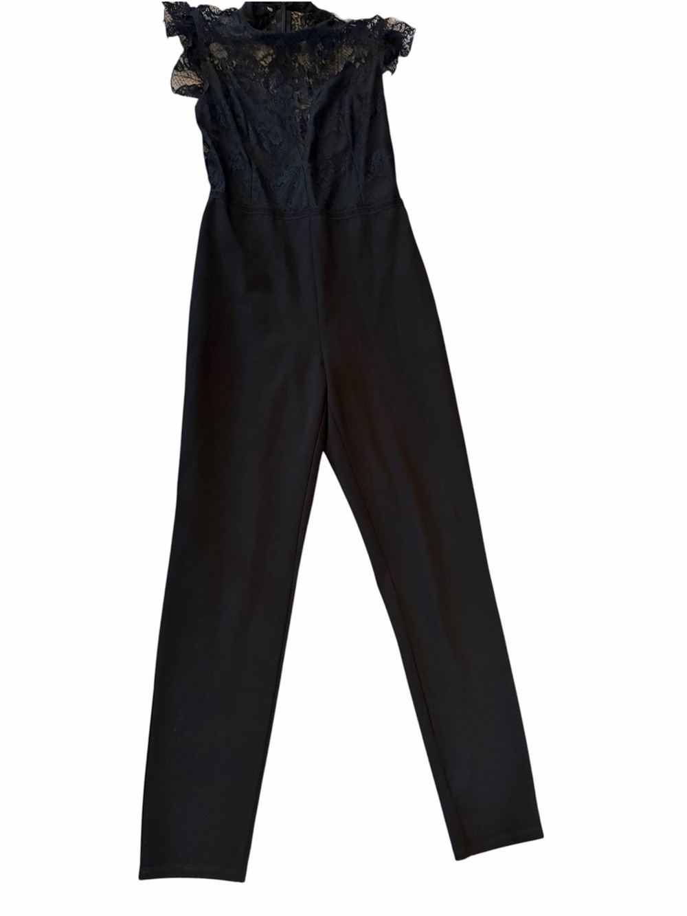 BEBE Black Illusion Lace Whimsigoth Jumpsuit - Picture 4 of 6